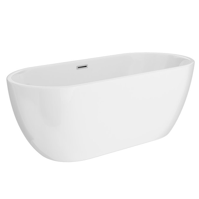 Bliss Modern Double Ended Curved Freestanding Bath Suite - 2 Basin Size Options Profile Large Image