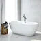 Bliss Modern Double Ended Curved Freestanding Bath Suite - 2 Basin Size Options Feature Large Image
