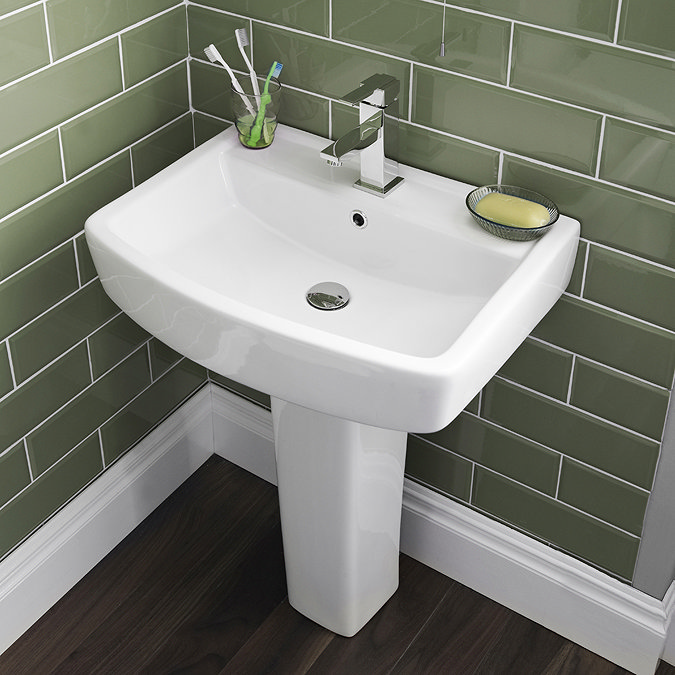 Bliss Modern Double Ended Curved Freestanding Bath Suite - 2 Basin Size Options Newest Large Image