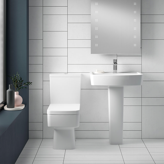 Bliss Modern Double Ended Curved Freestanding Bath Suite - 2 Basin Size Options additional Large Im