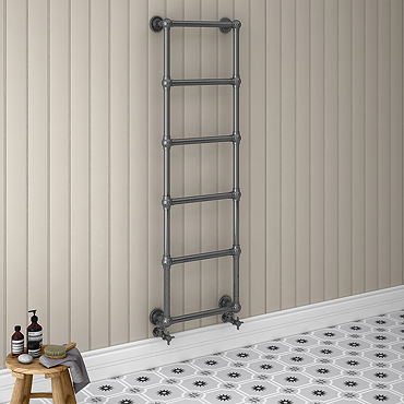 Chatsworth Black Nickel 1550 x 500mm Wall Mounted Towel Rail