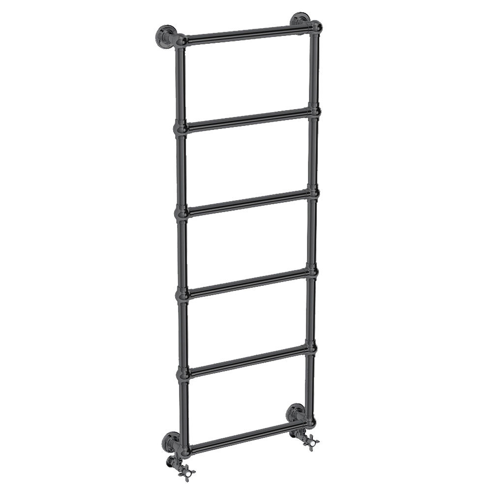 Chatsworth Black Nickel 1550 x 500mm Wall Mounted Towel Rail Victorian Plumbing UK