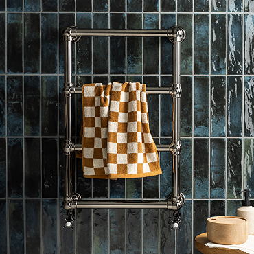 Bloomsbury Black Nickel 498 x 748mm Wall Mounted Towel Rail  Profile Large Image