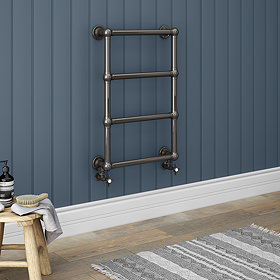 Bloomsbury Black Nickel 498 x 748mm Wall Mounted Towel Rail Large Image