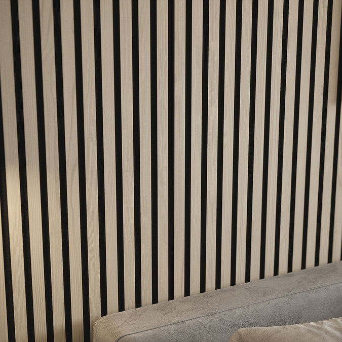 Bolzano Ash Slatted Wood Effect Acoustic Wall Panel 2400 x 572mm