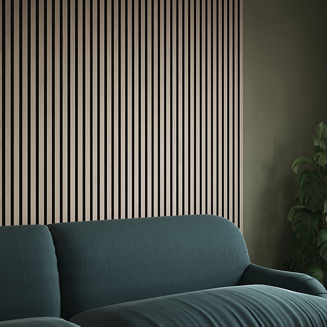 Bolzano Ash Slatted Wood Effect Acoustic Wall Panel 1200 x 572mm