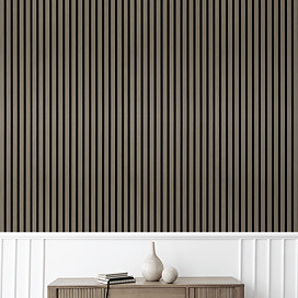 Bolzano English Oak Slatted Wood Effect Acoustic Panel 2400 x 600mm