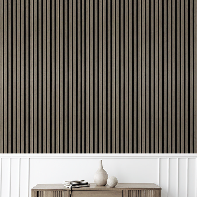 Bolzano English Oak Slatted Wood Effect Acoustic Panel 2400 x 600mm