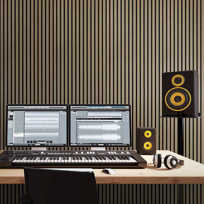 Bolzano Golden Oak Slatted Wood Effect Acoustic Panel 2400 x 600mm