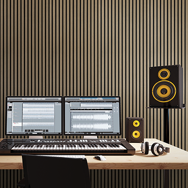 Bolzano Golden Oak Slatted Wood Effect Acoustic Panel 2400 x 600mm