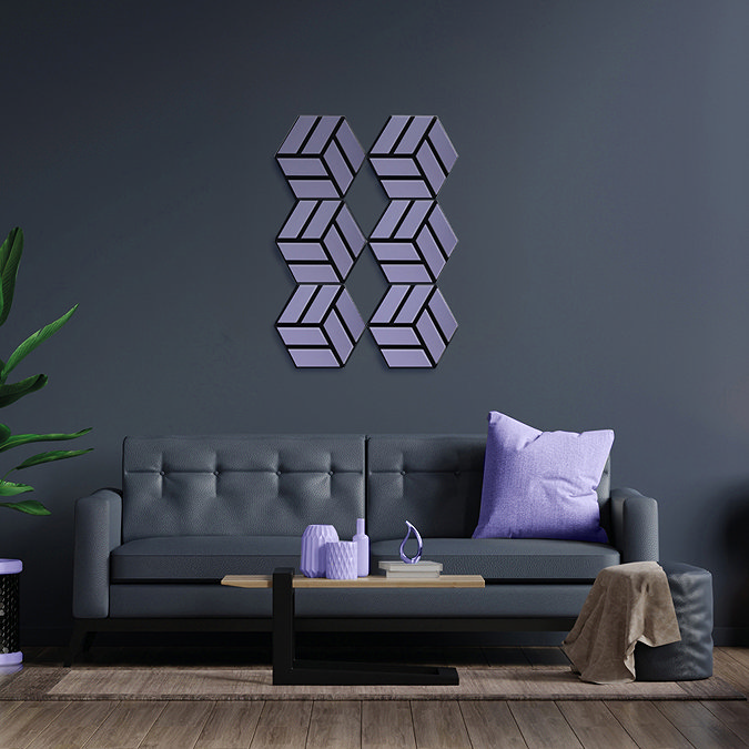 Bolzano Hexagon Lavender Acoustic Wall Panels