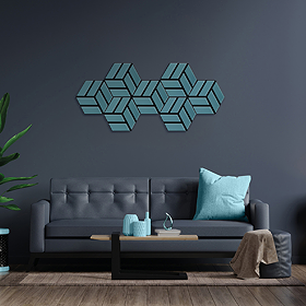 Bolzano Hexagon Ocean Blue Acoustic Wall Panels