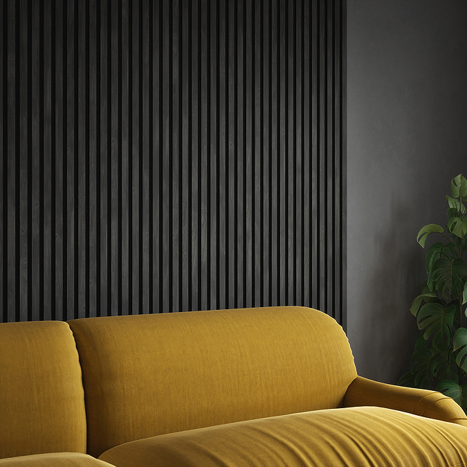 Bolzano Smoked Oak Slatted Wood Effect Acoustic Wall Panel 1200 x 572mm