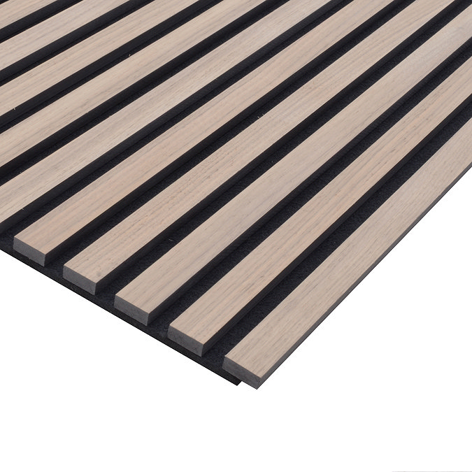 Bolzano Walnut Slatted Wood Effect Acoustic Wall Panel 2400 x 572mm