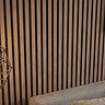 Bolzano Walnut Slatted Wood Effect Acoustic Wall Panel 2400 x 572mm