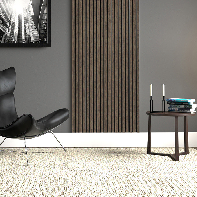 Bolzano Walnut Slatted Wood Effect Acoustic Wall Panel 1200 x 572mm