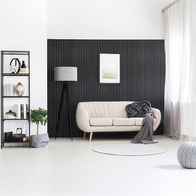 Bolzano Wedgewood Slatted Wood Effect Acoustic Panel 2400 x 600mm