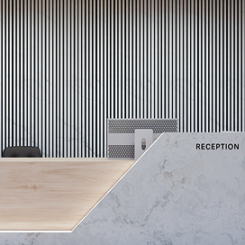 Bolzano White Marble Slatted Wood Effect Acoustic Panel 2400 x 600mm