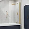 Bordo Single Ended Bath 1700 x 750mm with Brushed Brass Hinged Square Bath Screen  Standard Large Im