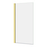 Bordo Single Ended Bath 1700 x 750mm with Brushed Brass Hinged Square Bath Screen  In Bathroom Large