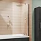 Bordo Single Ended Bath 1700 x 750mm with Hinged Square Bath Screen  In Bathroom Large Image