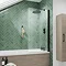 Bordo Single Ended Bath 1700 x 750mm with Matt Black Hinged Square Bath Screen  Profile Large Image