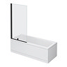 Bordo Single Ended Bath 1700 x 750mm with Matt Black Hinged Square Bath Screen Large Image