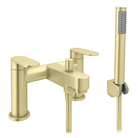 Bosa Bath Shower Mixer Tap with Shower Kit - Brushed Brass