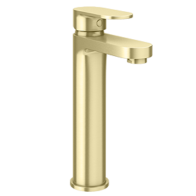 Bosa High Rise Mono Basin Mixer Tap - Brushed Brass