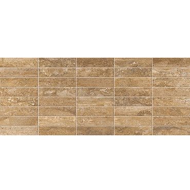 Bosa Marbled Brown Mosaic Wall Tile (Gloss - 200 x 500mm) Profile Large Image