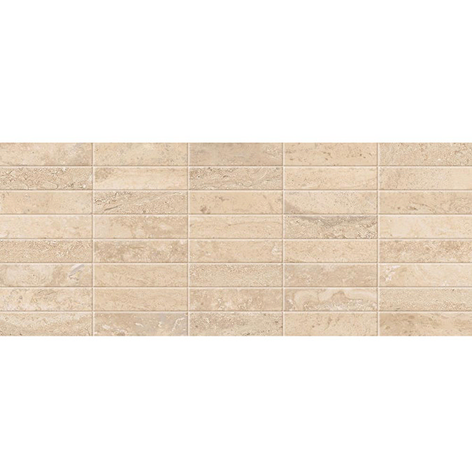 Bosa Marbled Cream Mosaic Wall Tile (Gloss - 200 x 500mm) Large Image