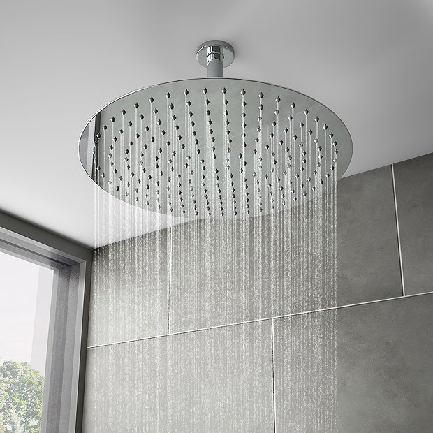 Bosa Twin Concealed Thermostatic Valve + 400mm Rainfall Shower Head  Standard Large Image