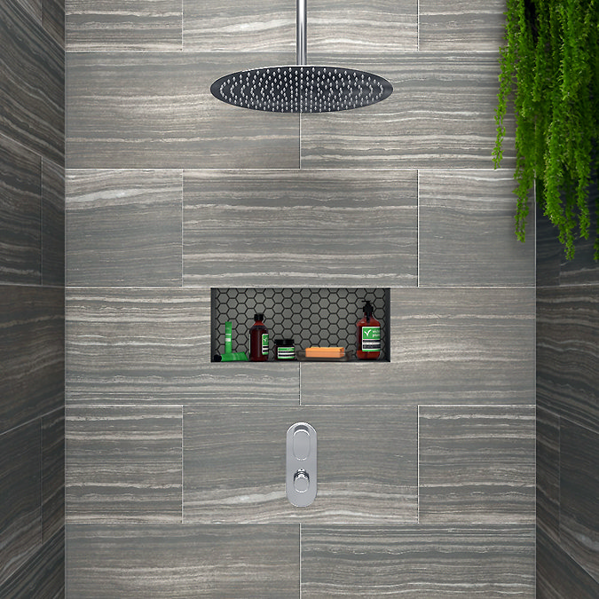 Bosa Modern Shower Package with Concealed Valve + 400mm Ceiling Mounted Rainfall Head