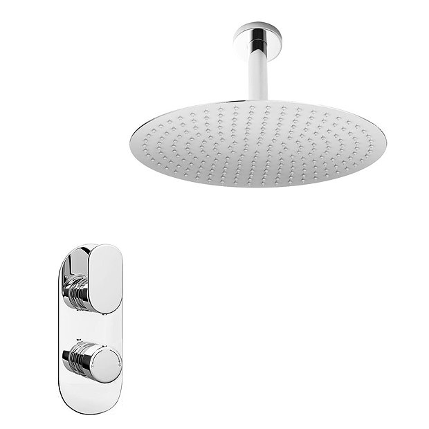 Bosa Twin Concealed Thermostatic Valve + 400mm Rainfall Shower Head Large Image