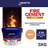 Bostik Cementone Fire Cement 5kg tub shown with product branding and key features on the label.