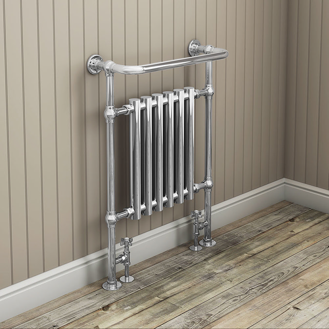 Boston Traditional 952 x 659mm Chrome Towel Rail Profile Large Image