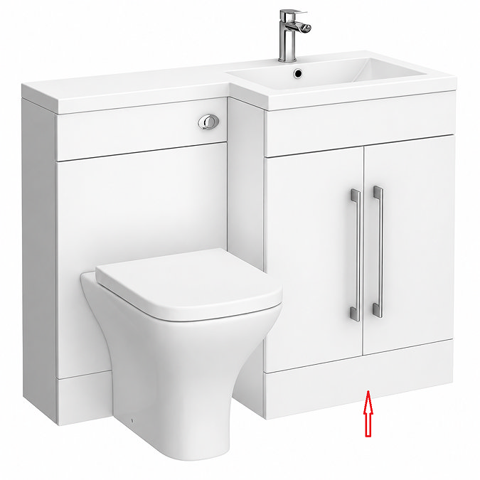 Bottom Basin Plinth to suit Valencia 1100mm White Gloss Combination Basin Unit
