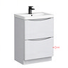 Bottom Drawer Front for Monza 600mm Floor Drawer Vanity Unit White Ash