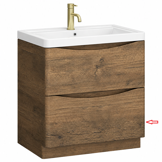 Bottom Drawer Front for Monza 750mm Floor Drawer Vanity Unit Chestnut
