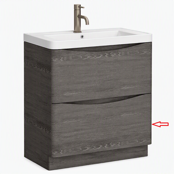 Bottom Drawer Front for Monza 750mm Floor Drawer Vanity Unit Graphite Oak
