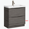 Bottom Drawer Front for Monza 750mm Floor Drawer Vanity Unit Graphite Oak
