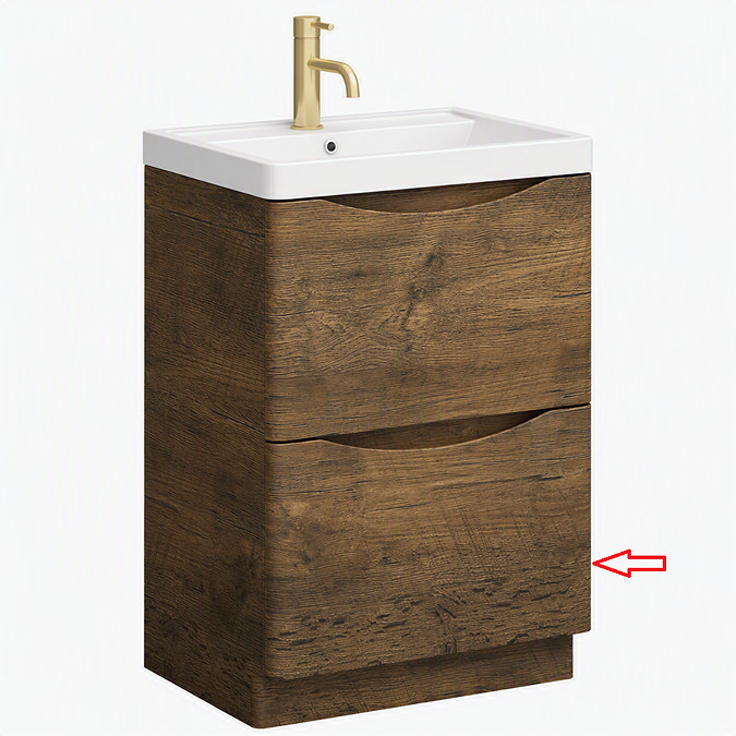 Bottom Drawer Front for Monza Chestnut 500mm Floor Standing Vanity Unit