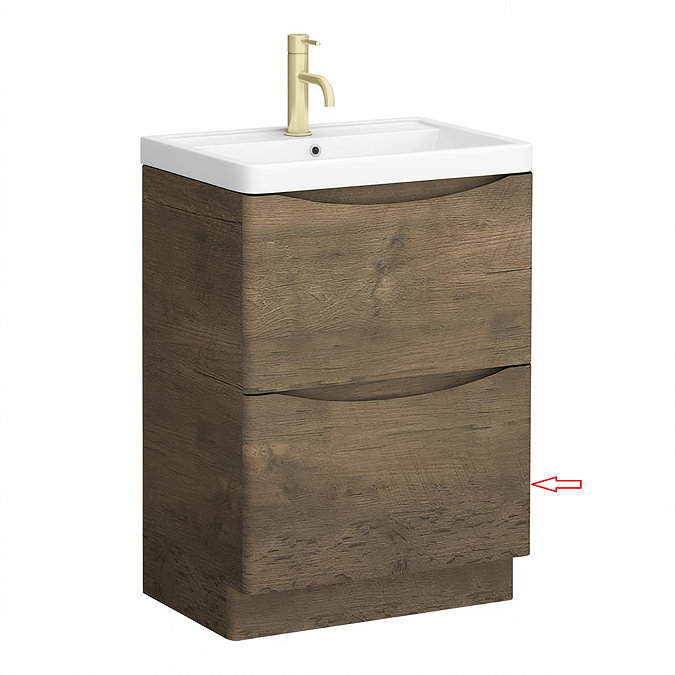 Bottom Drawer Front for Monza Chestnut 600mm Wide Floor Standing Vanity Unit