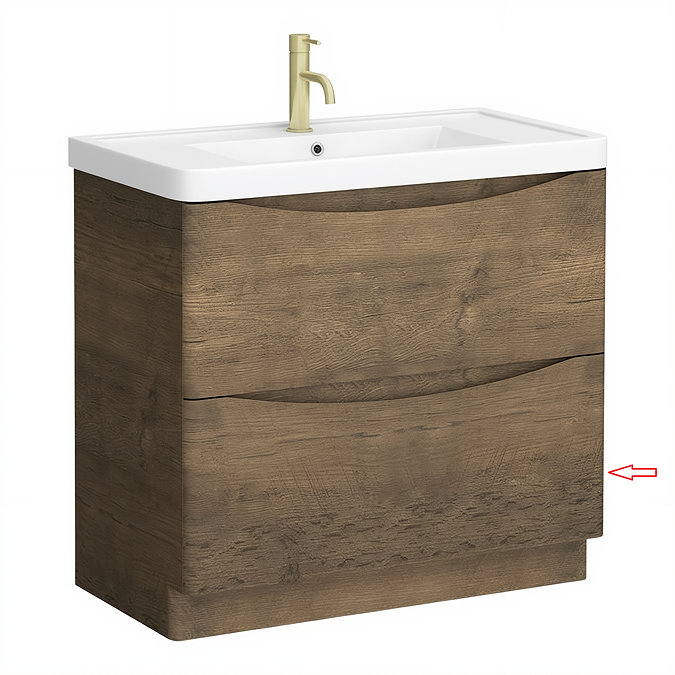 Bottom Drawer Front for Monza Chestnut 900mm Floor Drawer Vanity Unit