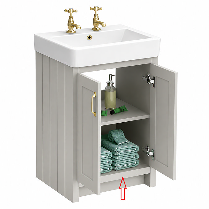 Bottom Shelf for Chatsworth 525mm Traditional Grey Vanity Unit