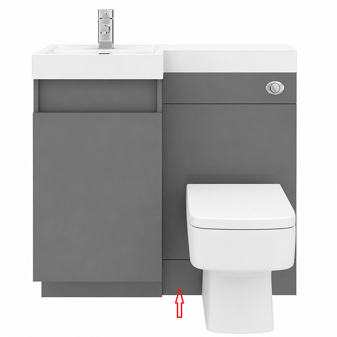 Bottom Plinth for Arezzo 900mm Gloss Grey Combination Bathroom Suite Unit