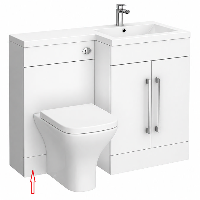 Bottom WC plinth for Valencia 900/1100mm White Gloss WC Unit
