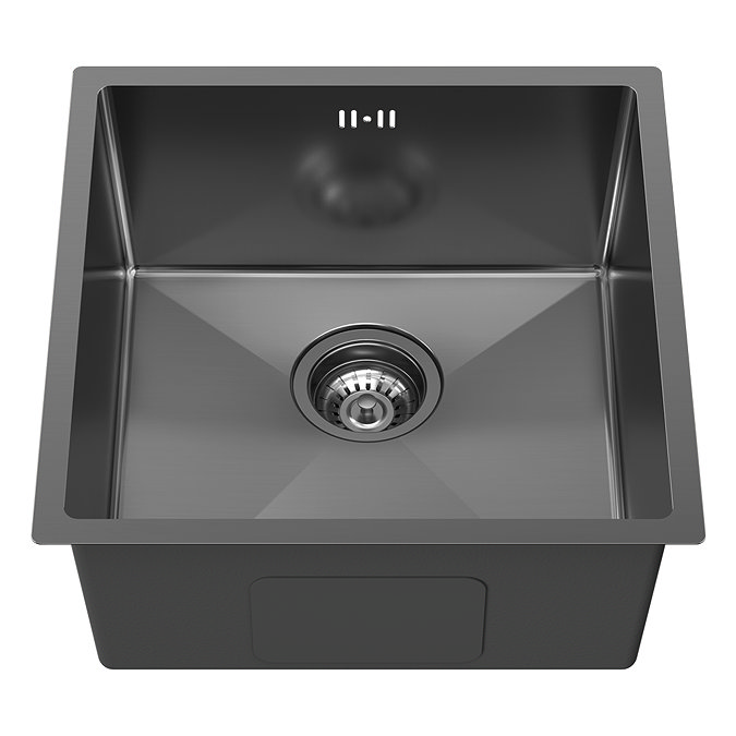 Bower 1.0 Bowl Brushed Gunmetal Undermount Stainless Steel Kitchen Sink + Waste