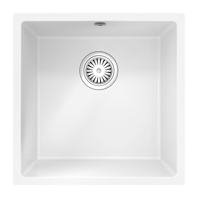 Venice 1.0 Bowl Matt White Inset or Undermount Composite Kitchen Sink  Profile Large Image