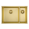 Bower 650 x 440 Brushed Brass 1.5 Bowl Undermount Stainless Steel Kitchen Sink + Wastes